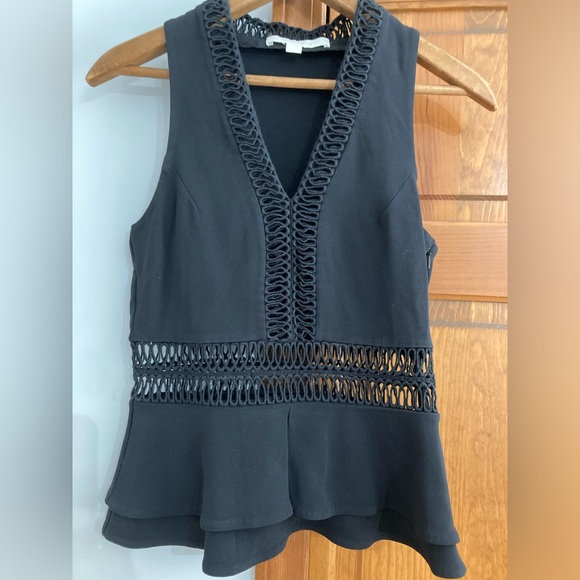 Jonathan Simkhai Tops - Jonathan Simkhai Black Sleeveless Peplum Top 0 XS